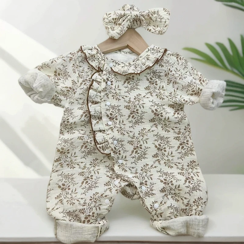 婴幼儿连体衣春秋款衣服女宝宝洋气长袖超萌可爱外出连体哈衣爬服