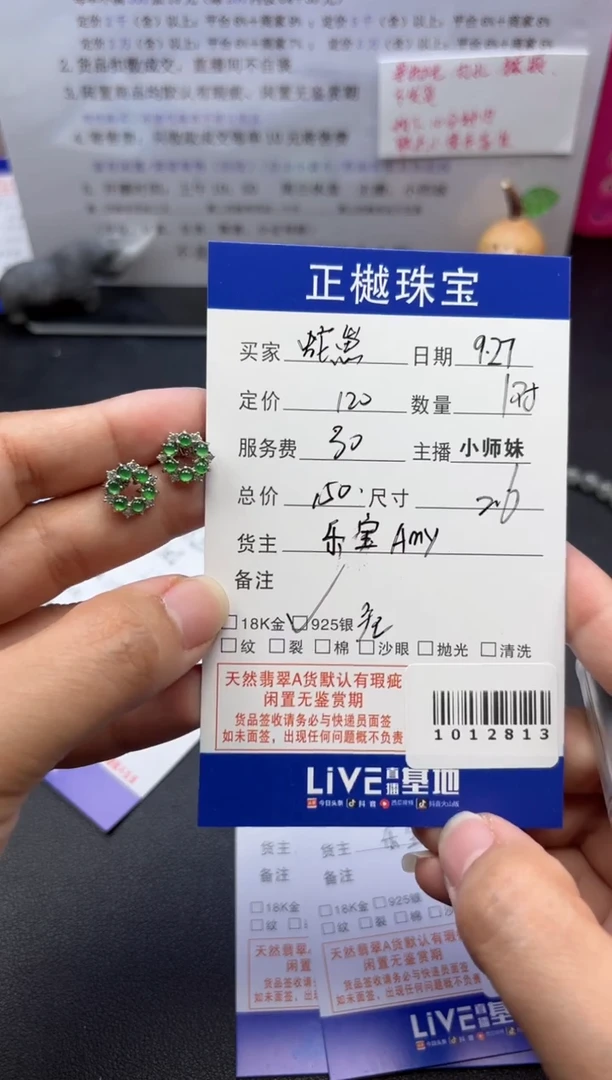 银S925镶嵌翡翠耳饰?****?ZYZB-1012813
