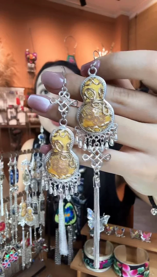 刺绣纯手工民族风耳环