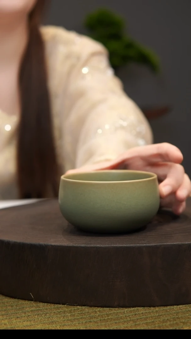 杯子秋***人禅定杯  汝州原产地  原矿老釉  带底款