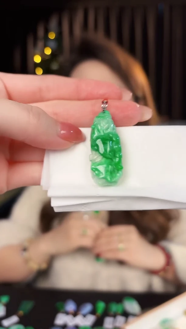 【闪购商品】翡翠颈饰18K金镶嵌缅料A货/支持复检/一件