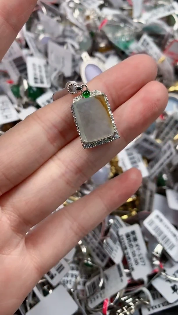 银S925镶嵌戒指翡翠18          1