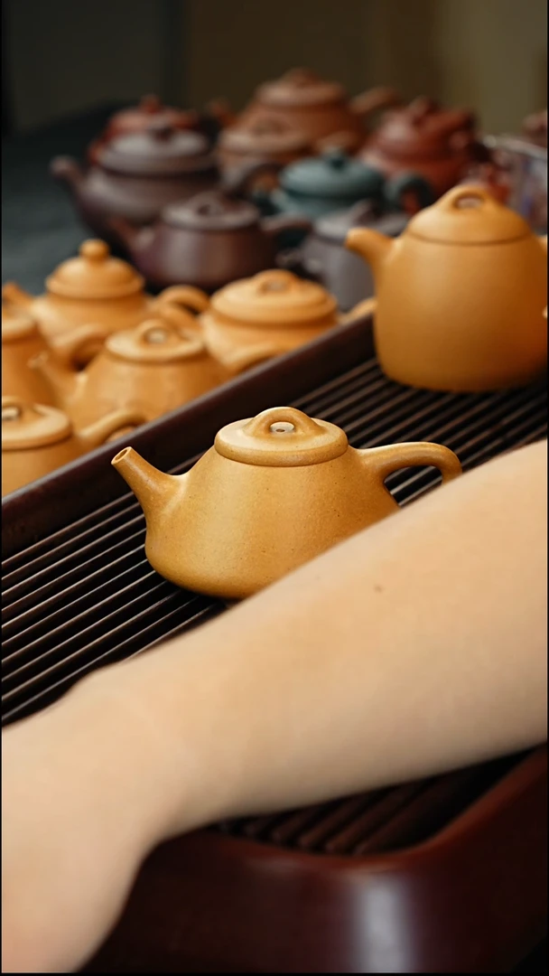 茶壶紫砂黄金段子冶石瓢浮力