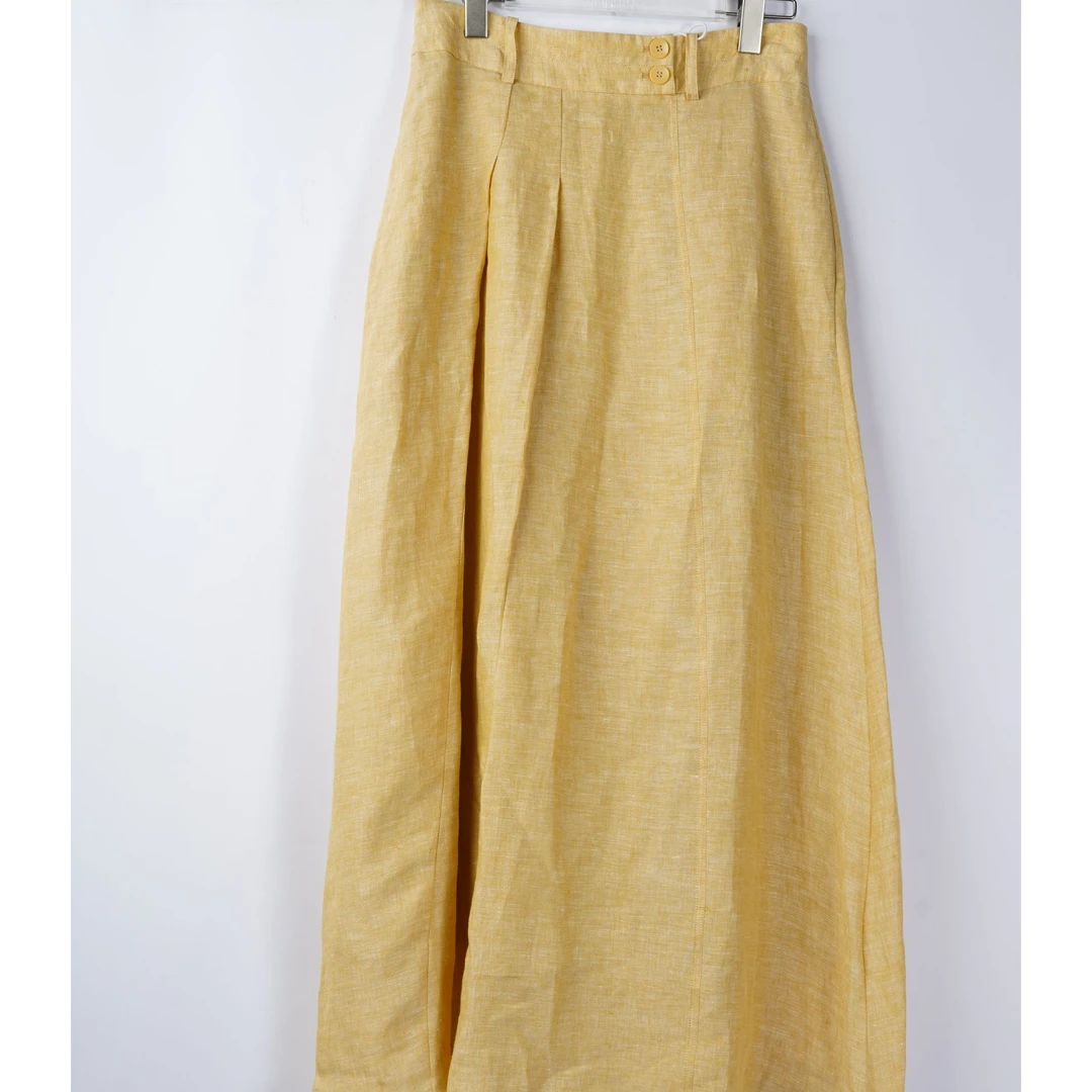 时尚高端简约亚麻汉麻休闲裤新款百搭设计感阔腿裤