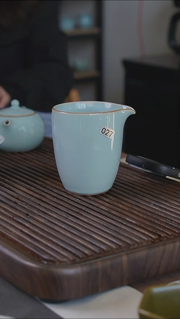 杯027号天青大号公道孤品不 开片