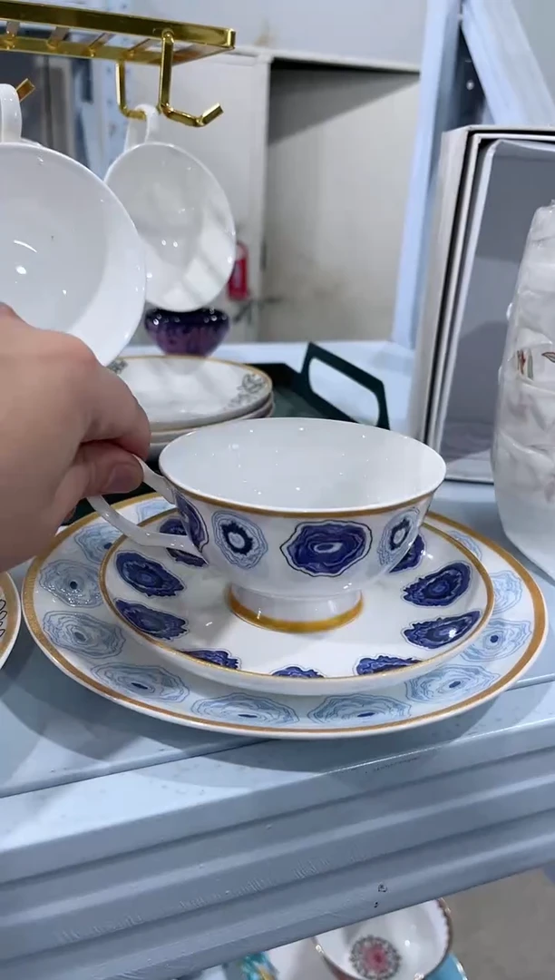瓷片日用陶瓷（简装）咖啡杯三套