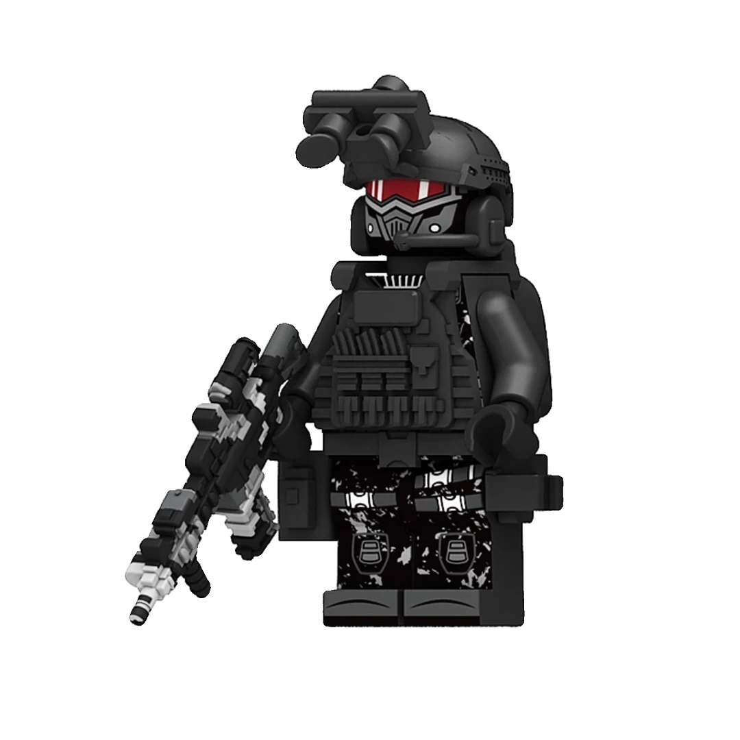 特种兵积木人仔益智拼装玩具幽灵特警全套武器8-14岁男孩2025新款