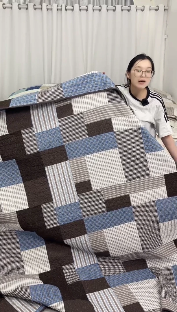 棉230*250蓝咖格