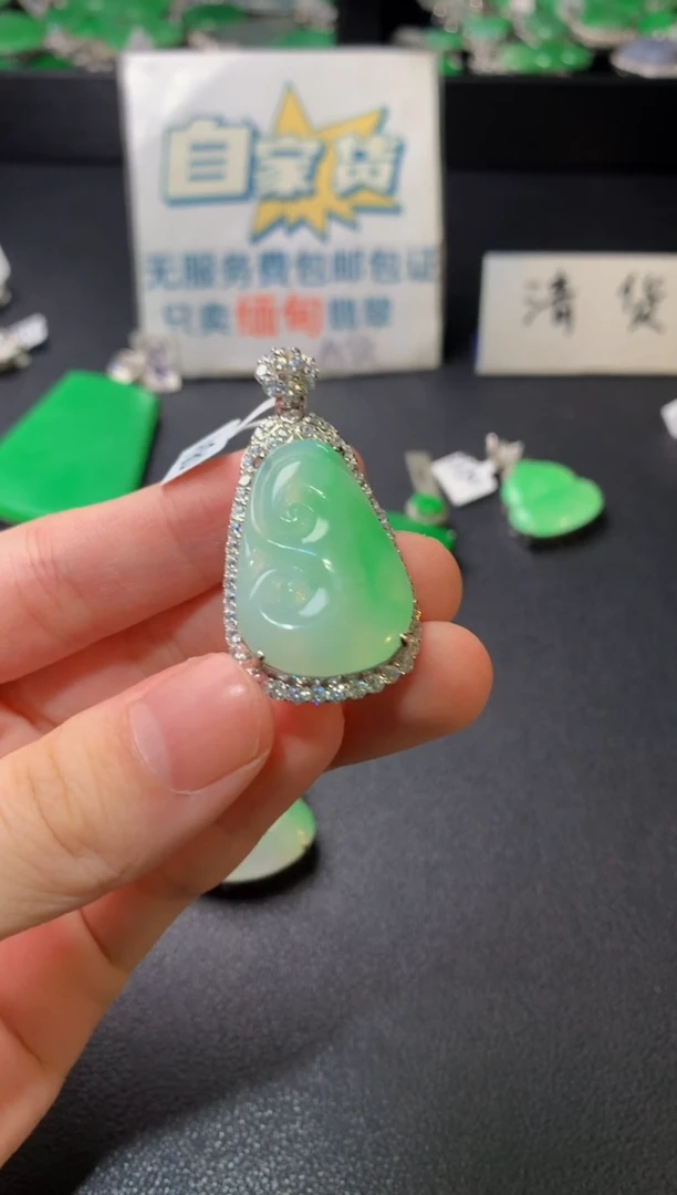 颈饰银S925镶嵌翡翠翡翠