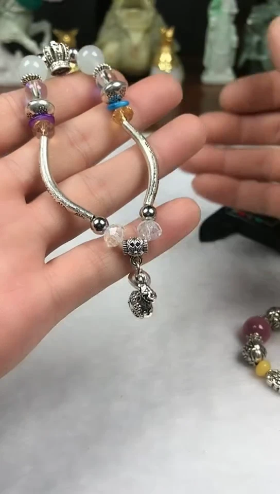 钛钢天然锆石手链手链