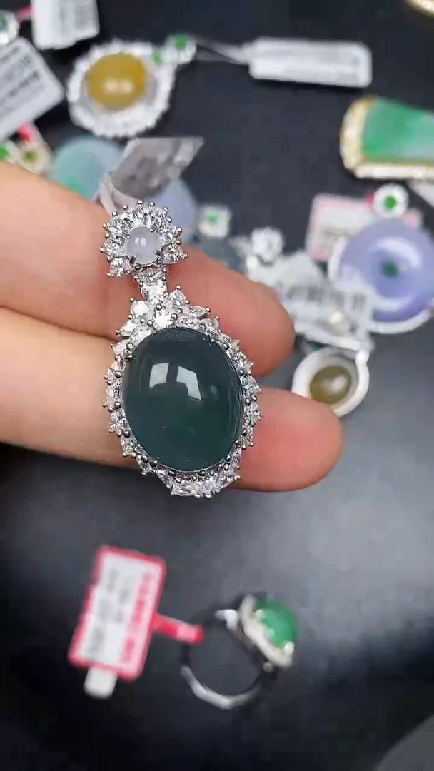 银S925镶嵌戒指翡翠3830