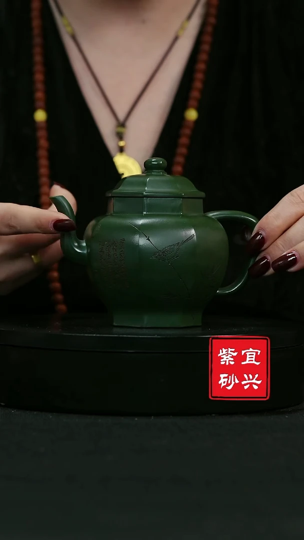 【闪购商品】紫砂茶壶80  民国绿八方  宫灯  手工紫砂壶