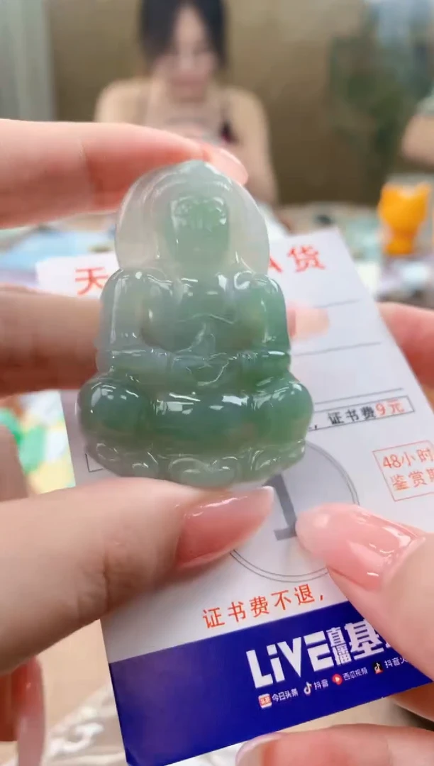 颈饰未镶嵌翡翠 天然A货翡翠挂件