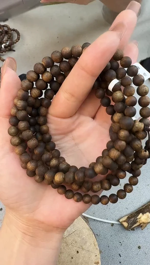 沉香手串0721白奇沉浮圆珠多圈多样性发一