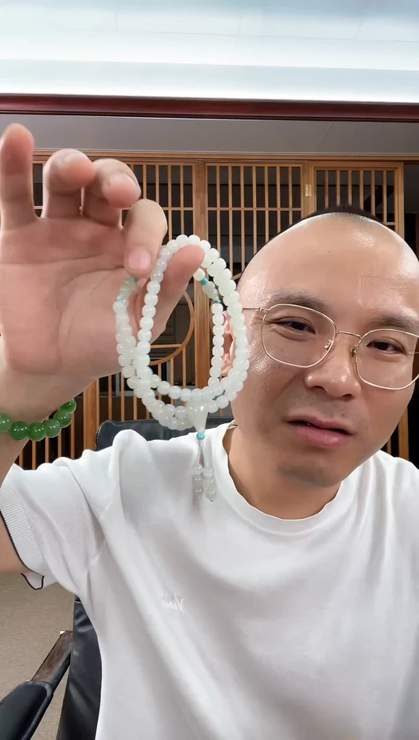 项链未镶嵌和田玉卡6若羌白 108项链 多样性发一