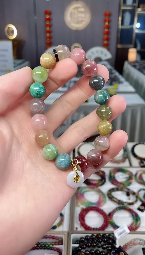 未镶嵌老矿碧玺单圈手串11mm+碧玺xion多样性发一条