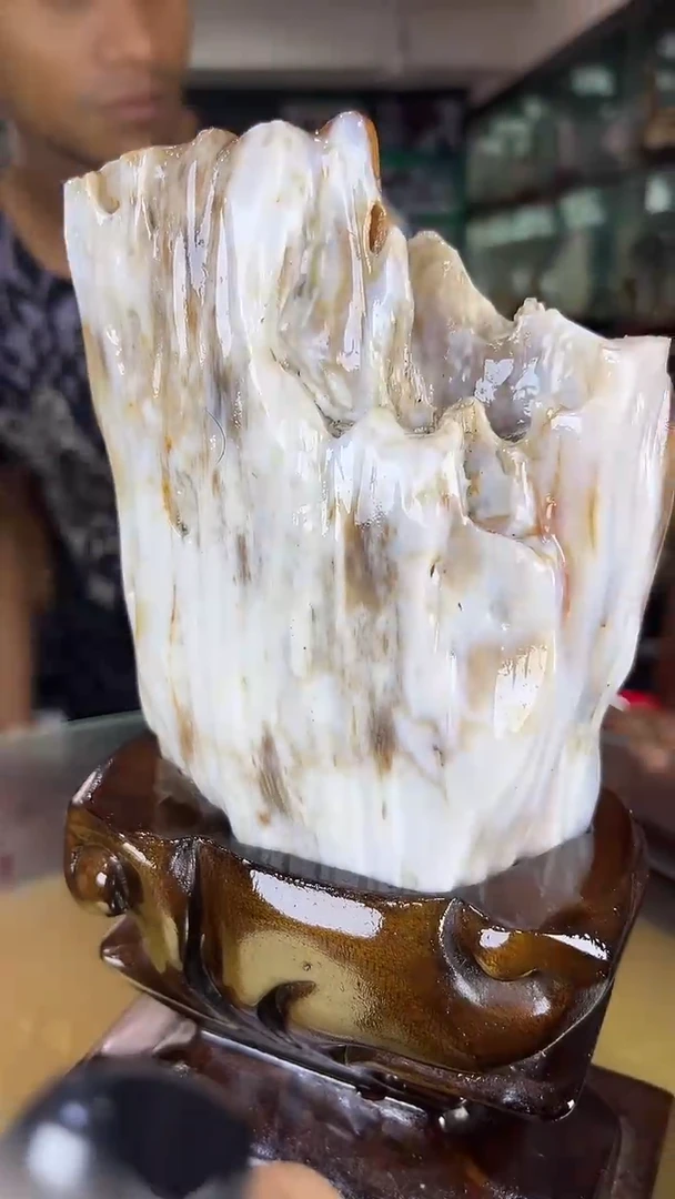未镶嵌珠宝奇石硅化玉缅甸天然树化玉摆件