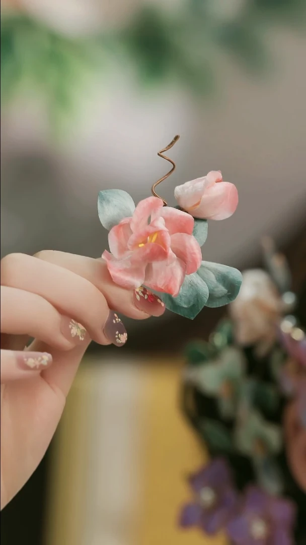 刺绣湘传礼纯手工发夹