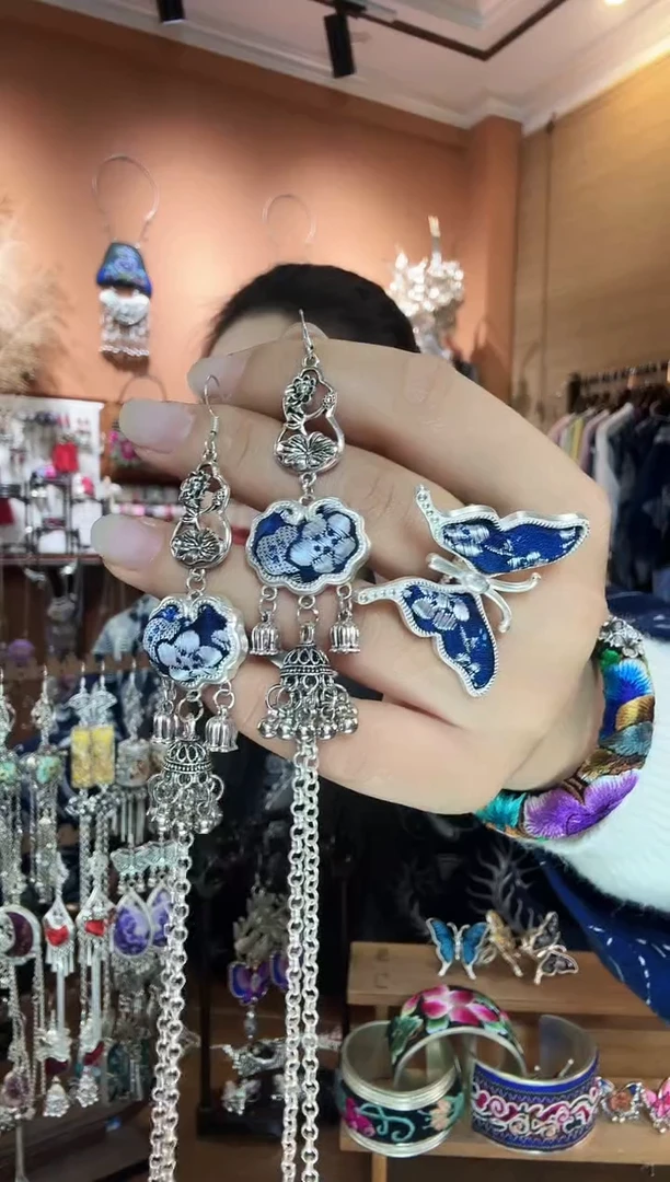 刺绣纯手工民族风耳环