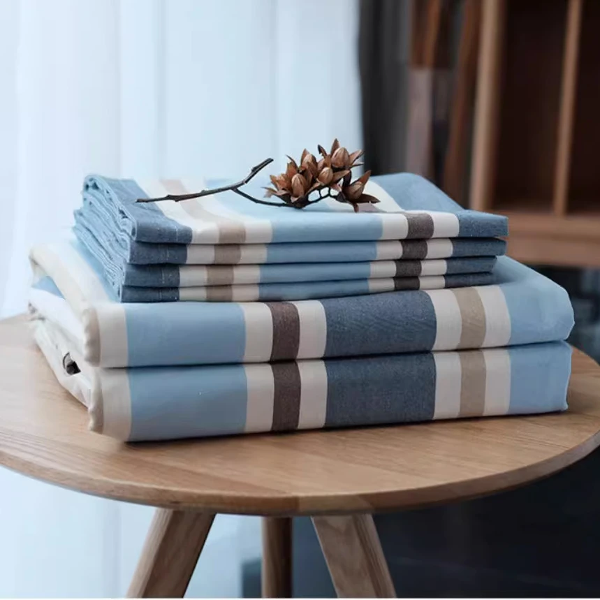 庄织-海风蓝系列老粗布床单 加厚21支软粗布亲肤