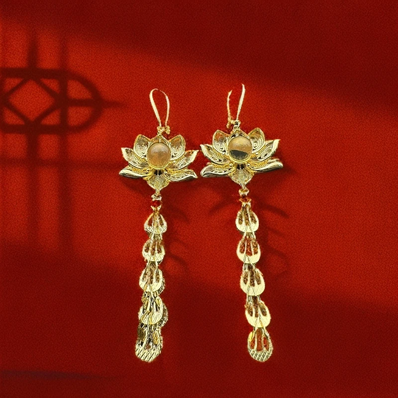 【梦梦专属】【证书+礼盒】精美时尚百搭合金镶嵌蓝珀耳饰气质DH32254