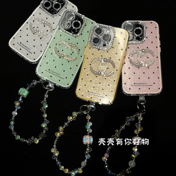 适用苹果手机壳iphone16波点14镜头膜15pro细闪13小清新12手链