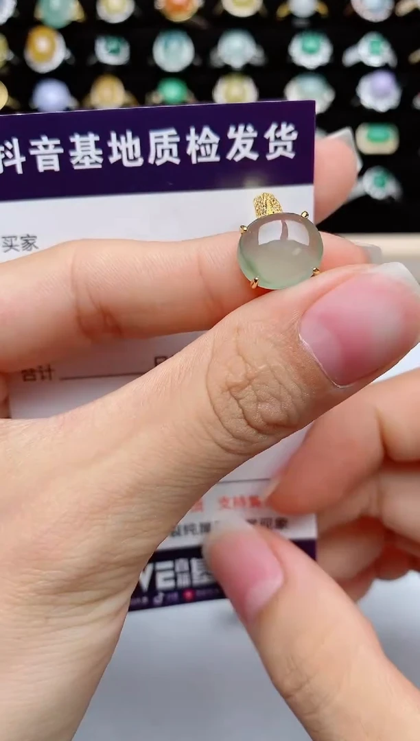 翡翠戒指银S925镶嵌.