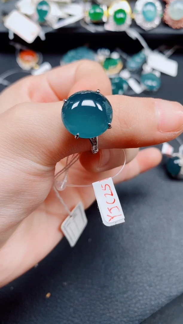 银S925镶嵌戒指翡翠翡翠