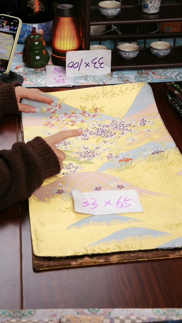 【福利湖光山色双面】中国风干泡织锦茶席33*60