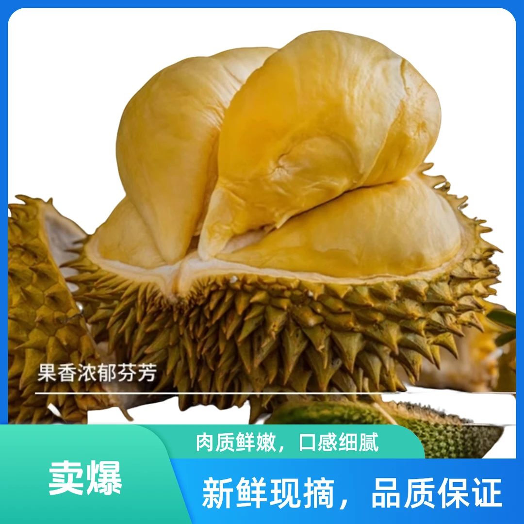 【黑沙土金枕】【买榴莲送西瓜】泰国新鲜树熟金枕榴莲【纯肉1.5斤】（核小）新鲜现开纯果肉榴莲同城送金枕泰国