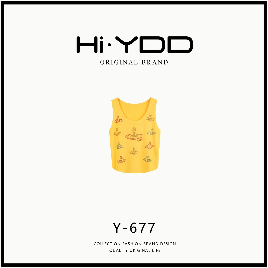 YDD•「Y-677」小土星无袖外穿百搭背心H-2345