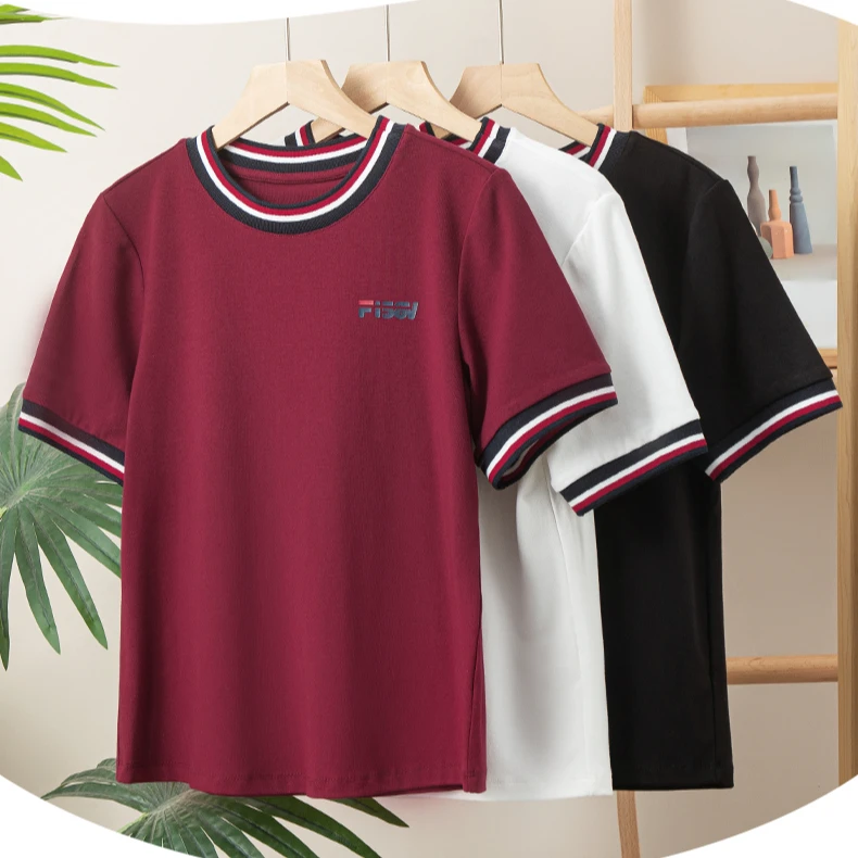 《运动款撞色短袖T》含胶原蛋白，呵护每一寸肌肤，舒适好穿！