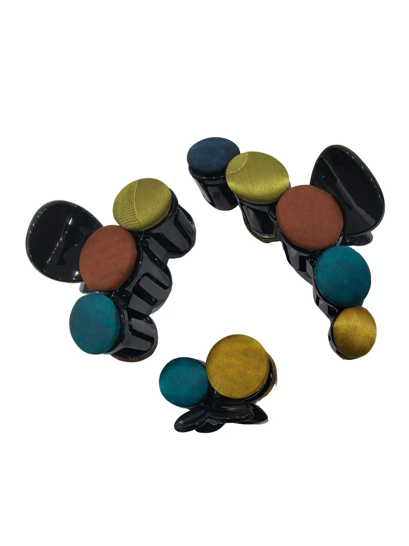 香云纱包布百搭组合发夹