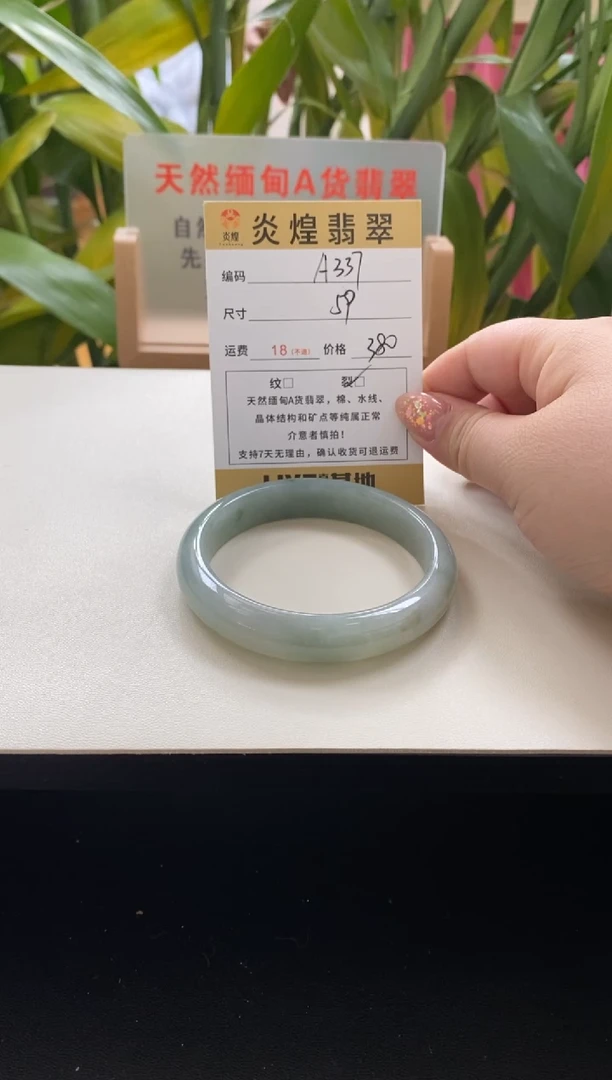 未镶嵌手镯翡翠59圈口编码a337