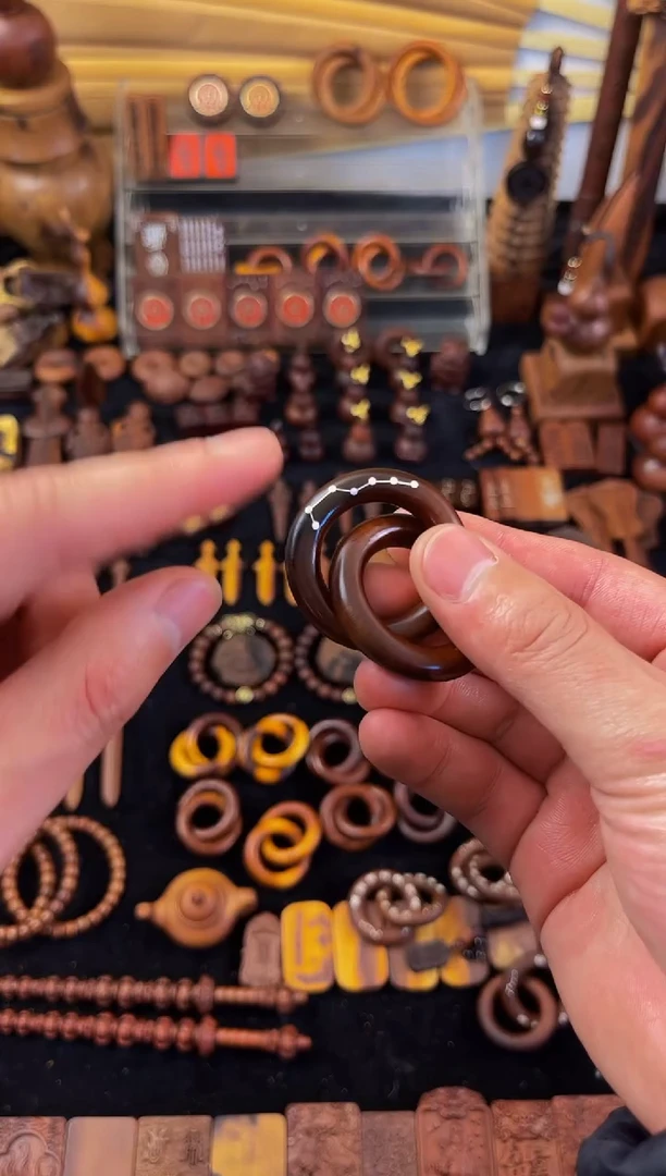 【闪购商品】木枣木玉化银七星小乾坤圈吊坠