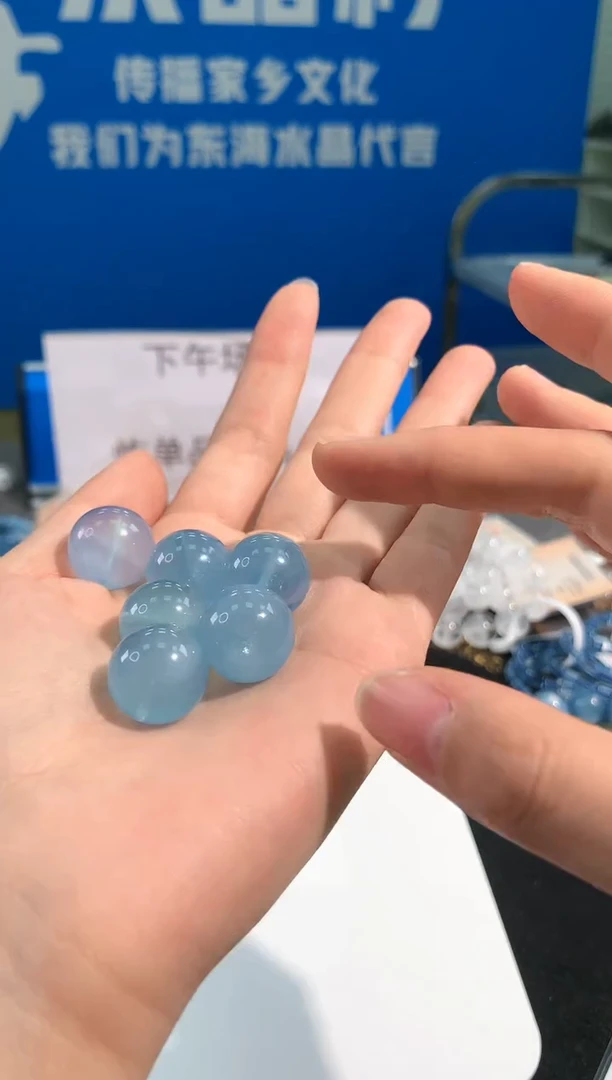 【闪购商品】水晶手链未镶嵌122号海蓝宝单珠16mm