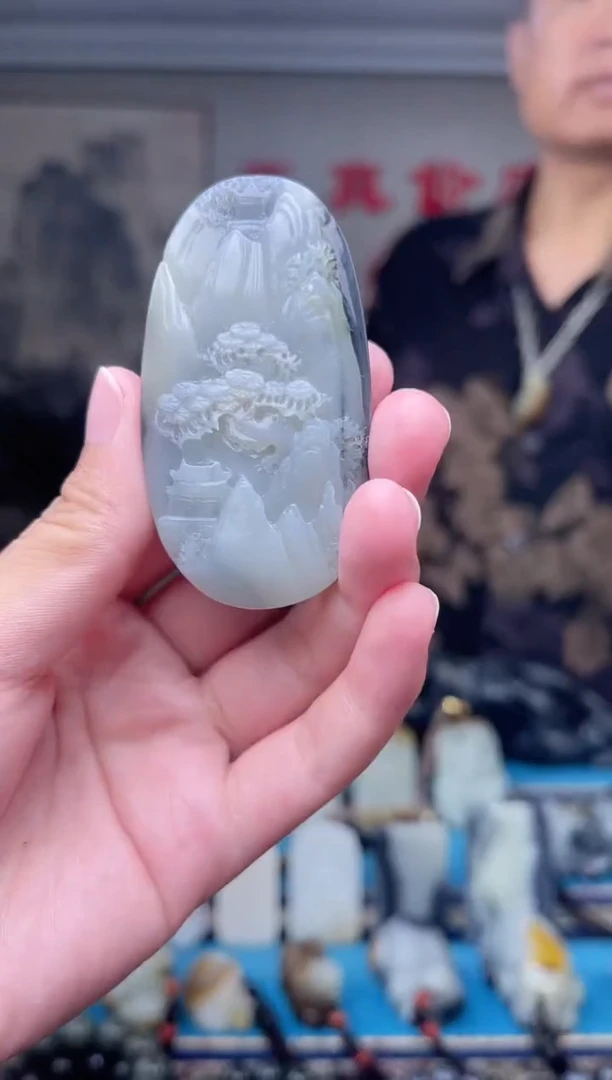 和田玉未镶嵌挂件1