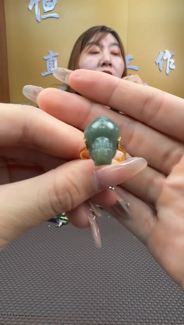 【闪购商品】和田玉戒指18K金镶嵌12-16备注圈口发货