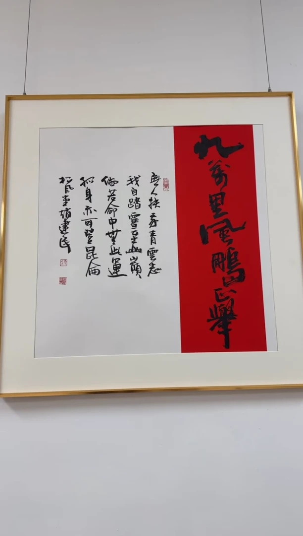 书法 书法《九万里风鹏正举》（带框）80*80赵老师书法作品