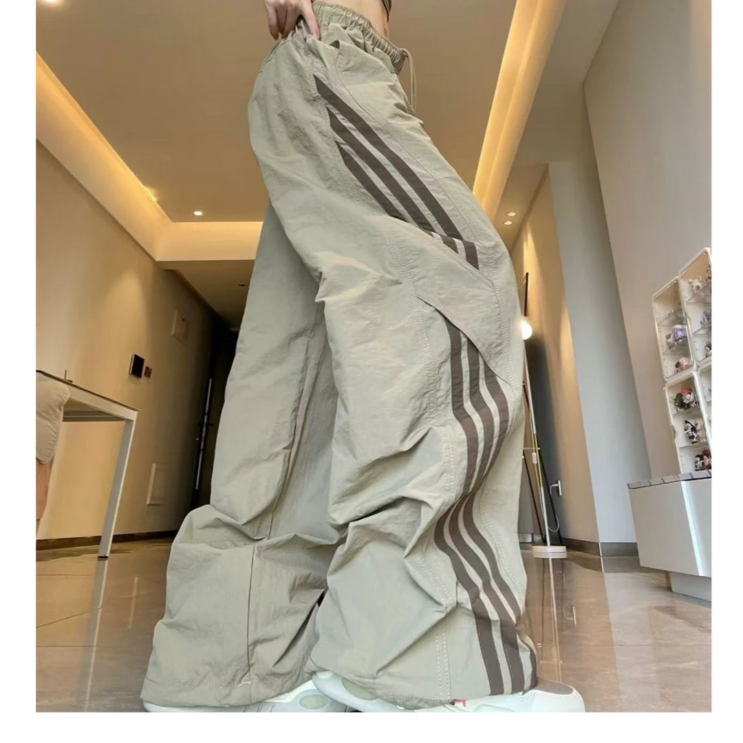 吾2025【Y】6月22日 儿童男童女童卡其色斜拉条阔腿工装裤5398-