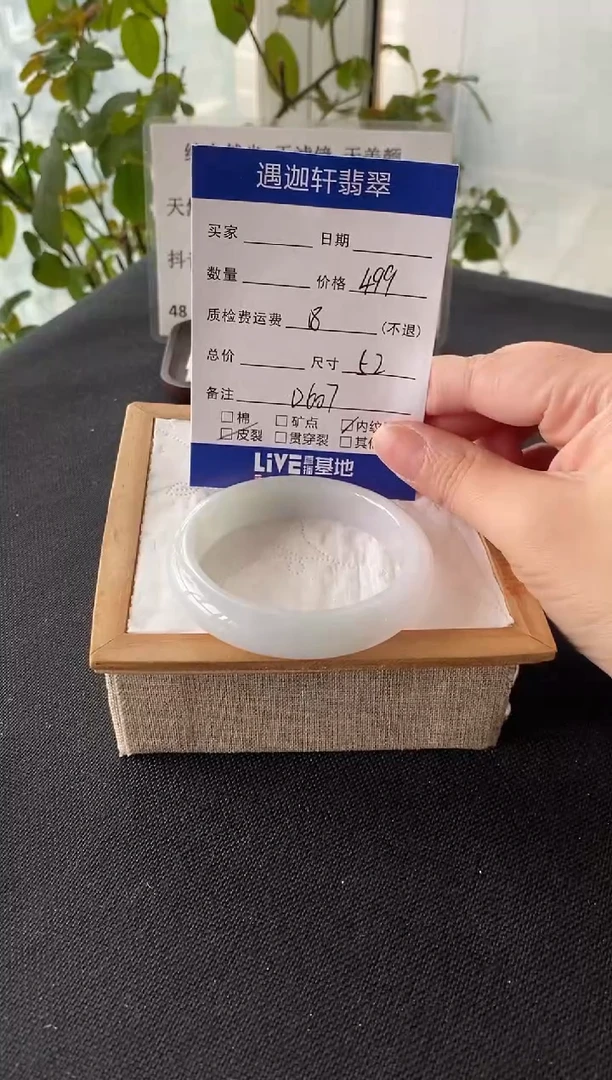 未镶嵌手镯翡翠52圈口 D607编码
