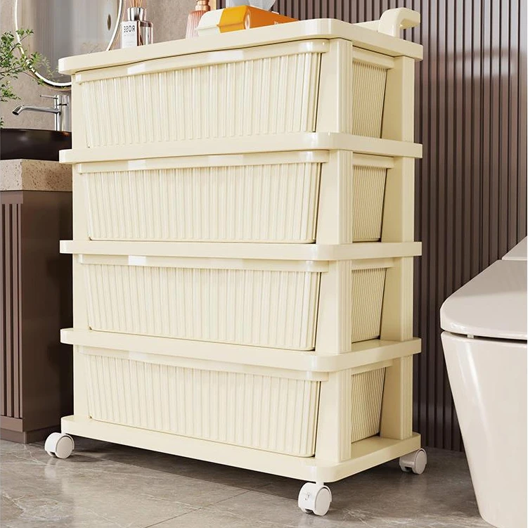 卫生间置物架浴室夹缝防尘柜洗发水沐浴露收纳柜厕所马桶侧边柜子