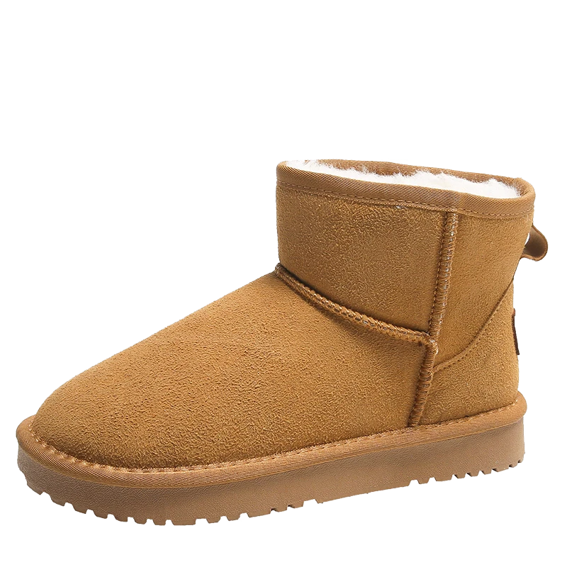 5854官厚底加绒加厚保暖防滑短筒雪地靴男女冬季百搭