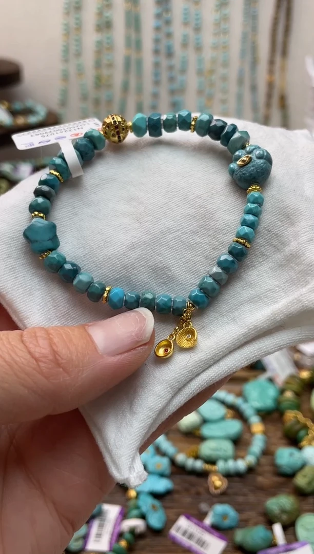 【闪购商品】绿松石手串银S925镶嵌86