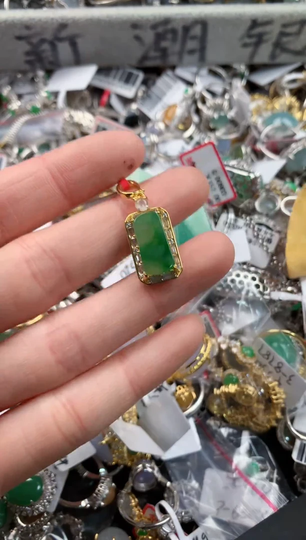 银S925镶嵌戒指翡翠222   6