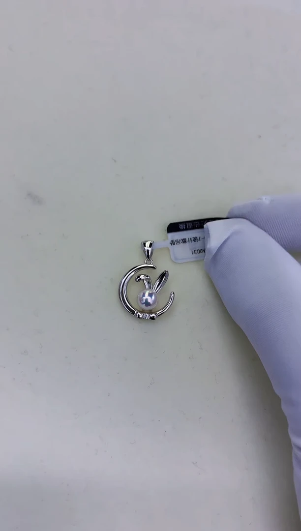 银S925镶嵌饰品海水珍珠设计款吊坠