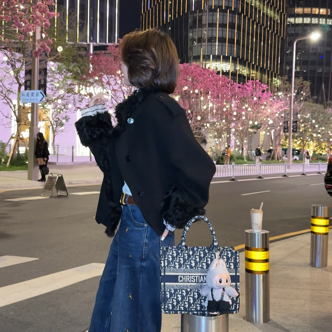 RISING&CLOUDS【丹麦新贵】高支羊毛小胡山羊绒厚毛呢外套110423