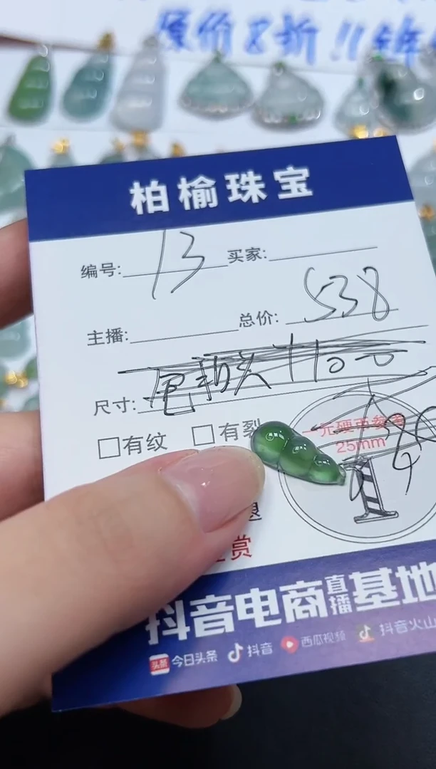 翡翠未镶嵌颈饰13豆子