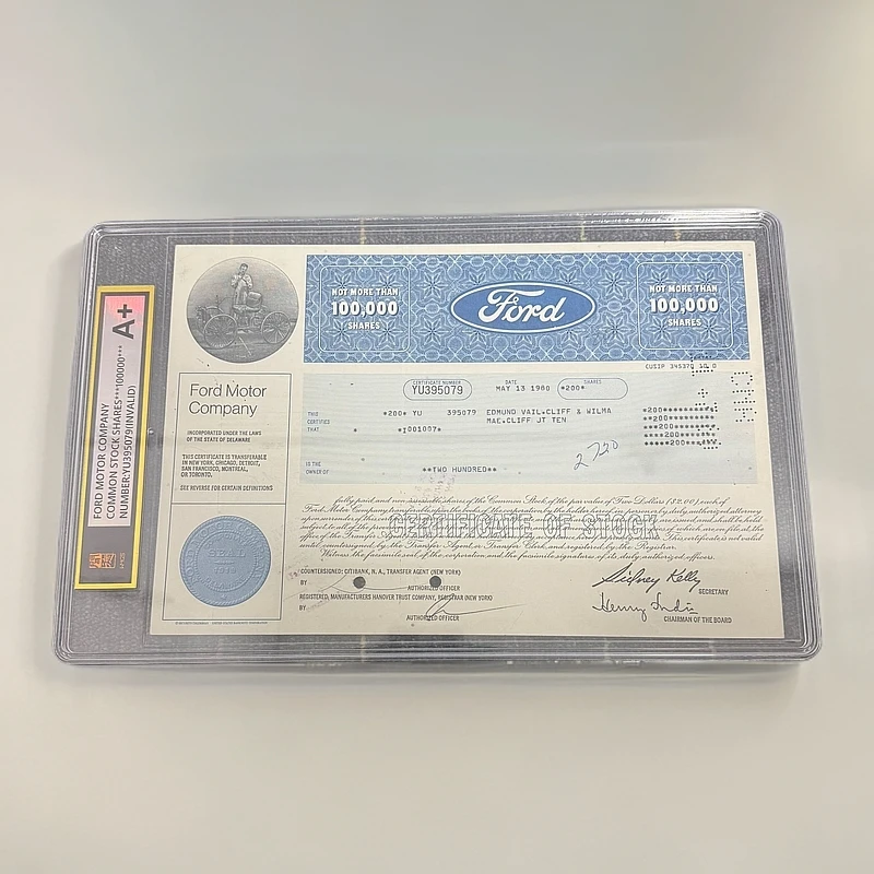 非法定货币非法定货币福特汽车纸质票证（已兑付，以实际为准）