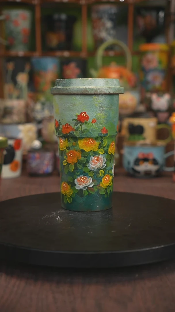 紫砂油画手绘釉下彩
